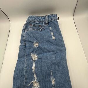 Distressed Blue Denim Jeans